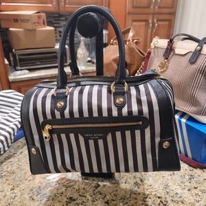 Henri Bendel Stripe Centinel Boston Bag